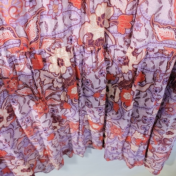 NEW Knox Rose Womens Purple Haze Floral Flutter Sleeve Maxi Dress Sz L Soft Boho - Picture 7 of 11